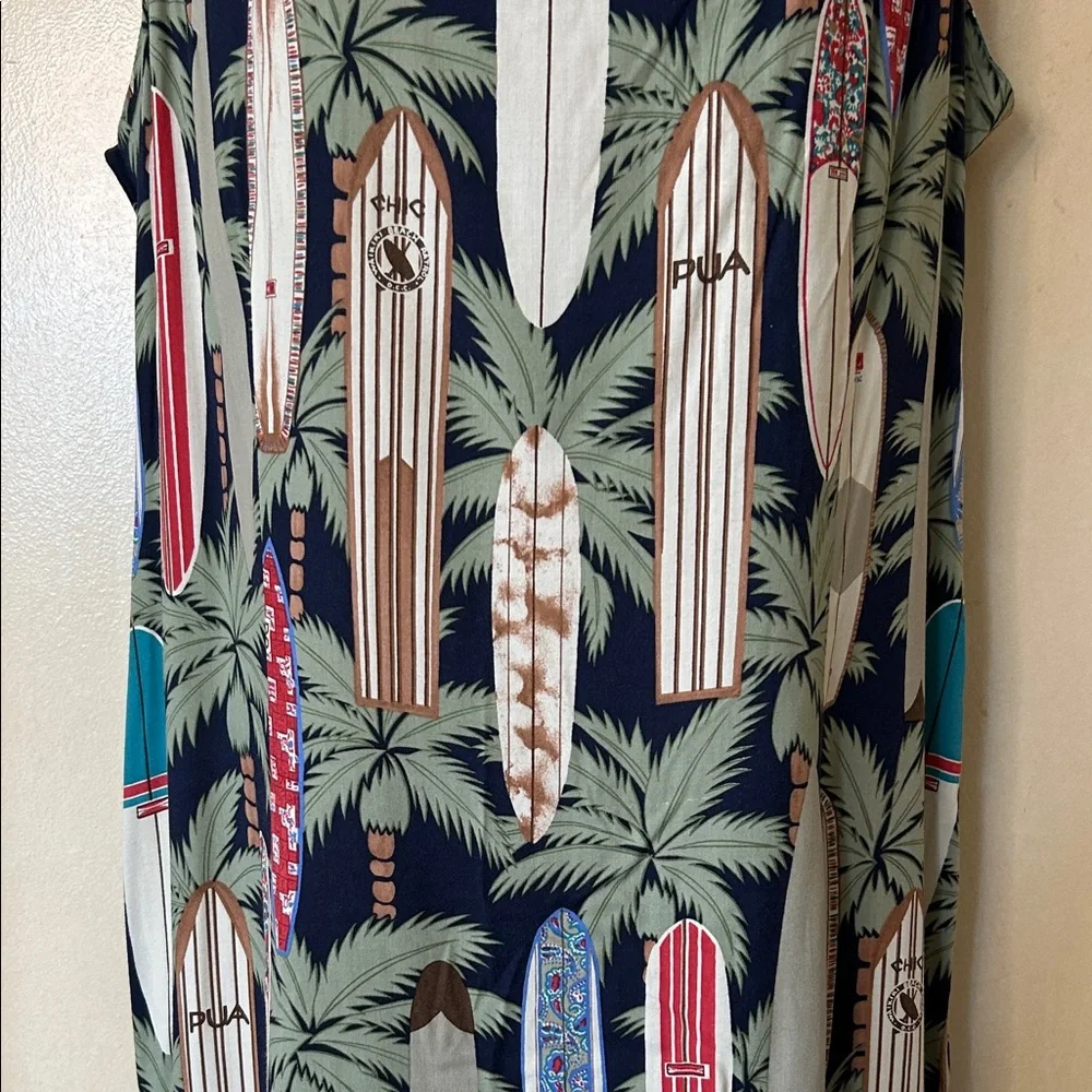 reyn spooner Navy Tropical Surfboard Print Mini Dress size L - Picture 4 of 11